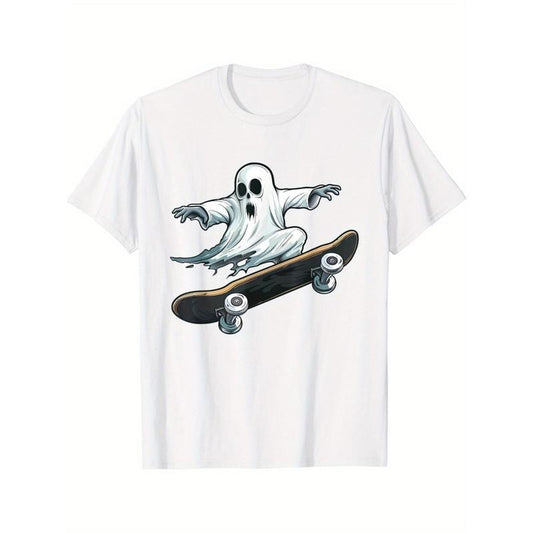 Ghost Skateboard Halloween skateboard T-shirt Made in USA