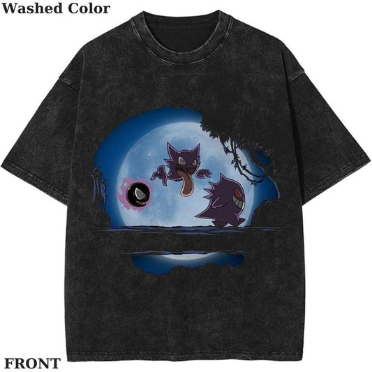 Ghost type TEE, Cool pokemon wallpapers T-SHIRT, Pokemon T-Shirt, PKM Shirt, Anime Funny Shirt, Vintage Tee Streetwear Shortsleeve Printed Womenswear