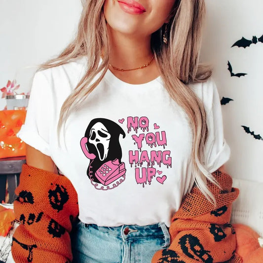 Ghostface No You Hang Up T-Shirt, Ghostface Halloween Sweater, Halloween Ghostface Vintage Tee Shirt, Ghostface Halloween Characters Sweatshirt, Best Gift For Halloween