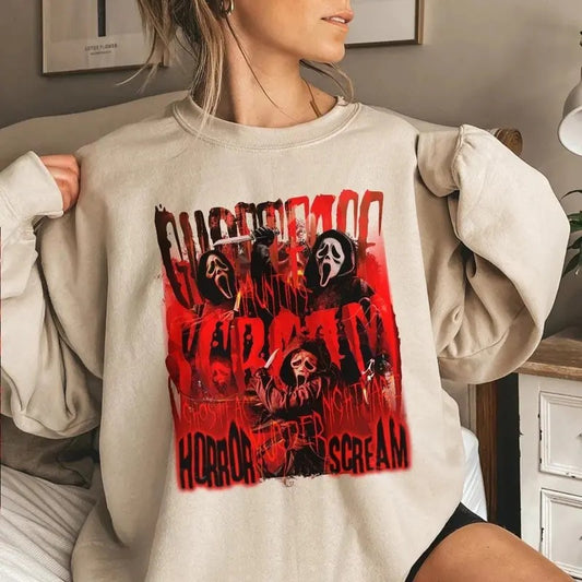Ghostface Scream Halloween Heart Hands Shirt Or Sweatshirt, Vintage 90s Halloween Scream Sweatshirt, Scream Movie Shirt, Gift for Women and Men