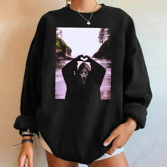 Ghostface Scream Halloween Heart Hands Sweatshirt, Ghostface Scream Halloween Tshirt, Michael Myers Halloween Shirt, Halloween Movie Shirt