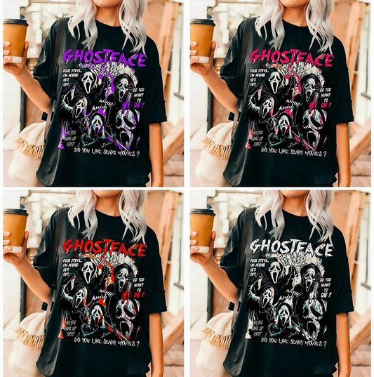Ghostface Shirt, 90s Halloween T-Shirt, Horror Movie Characters Shirt, Retro Halloween Tee, Horror Movie Sweatshirt, Scream Shirt