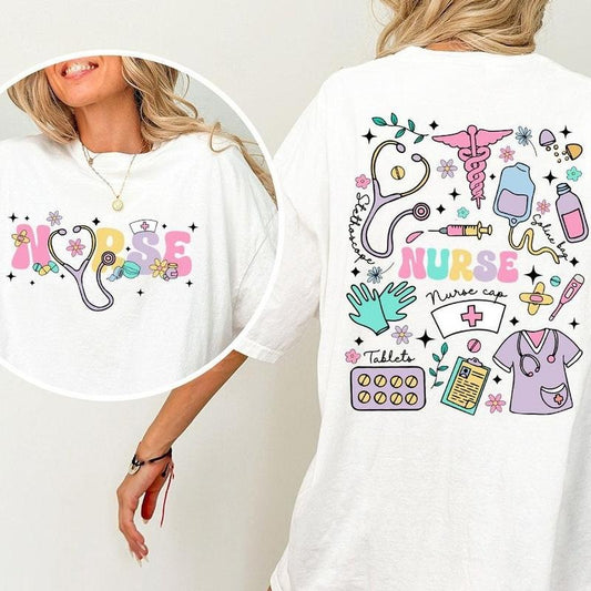 Gift for Nurse Shirts, Comfort Colors Shirt, Nurse Appreciation Matching Shirts, Nursing Graduation Gift, Registered Nurse, Retro Nurse School Shirt, Student Nurse TShirt, New Nurse Gifts for Her, Emergency Nurse, Nursing School Graduate, Women Top Tee