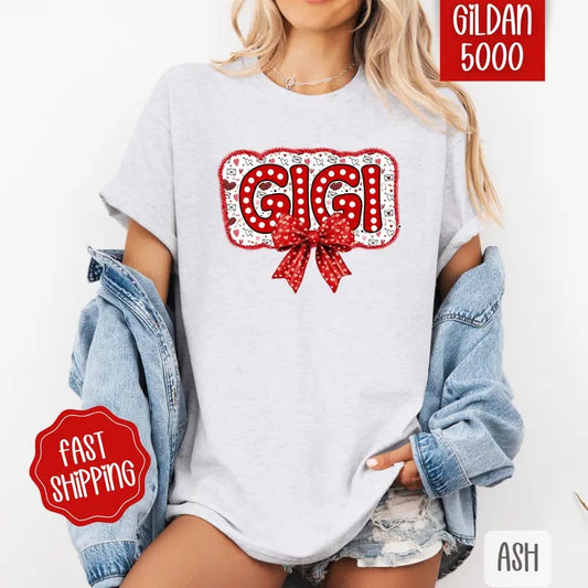 Gigi Valentine Shirt Gildan, Valentine's Day Women's Tee, Cute Women's Tshirt Plus Sizes
