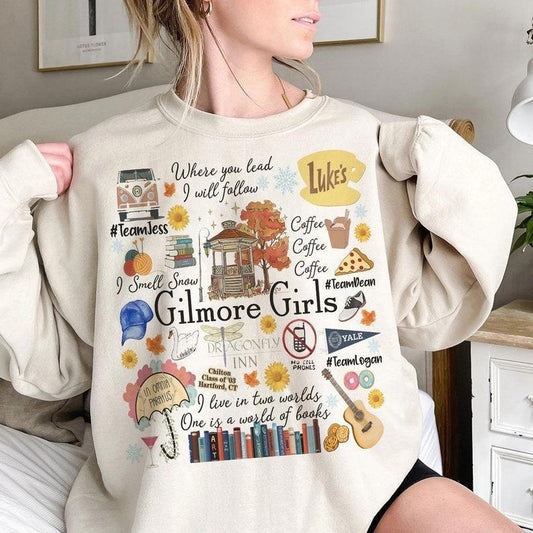 Gilmore Girl T- Shirt, Stars Hollow Connecticut Shirt, Lukes coffee tee, Retro Luke's Diner, Tv Show, Where You Lead I Will Follow Sweatshirt