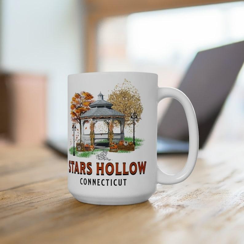 Gilmore Girls Stars Hollow Connecticut Autumn Gazebo Stars Hollow Fall Festival Gilmore girls fan nastalgic tv shows Mug Rory Lorelai 15 Oz