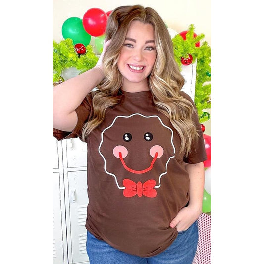 Gingerbread Boy Christmas Graphic T-Shirt