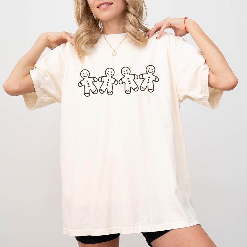 Gingerbread Comfort Colors Shirt, Gingerbread Man Graphic Tee, Christmas Season Unhinged Tees, Holiday Outfits, Christmas Gifts