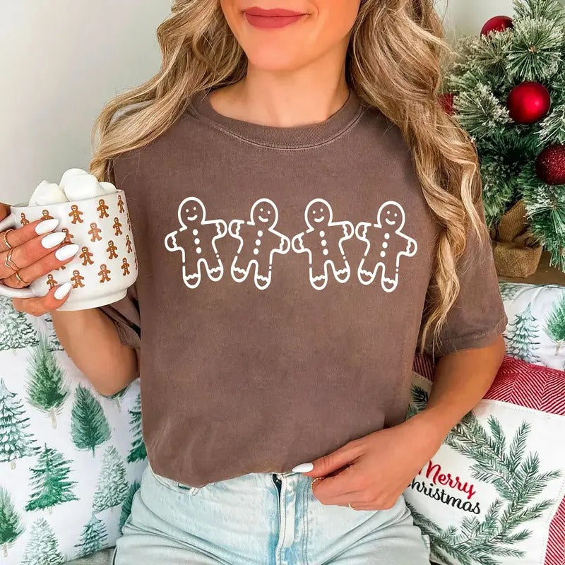 Gingerbread Shirt, Cute Christmas Sweatshirt, Gingerbread Man Sweatshirt, Women Holiday Shirt, Winter Tee, Gift for Baker, Christmas Baking Sweatshirt