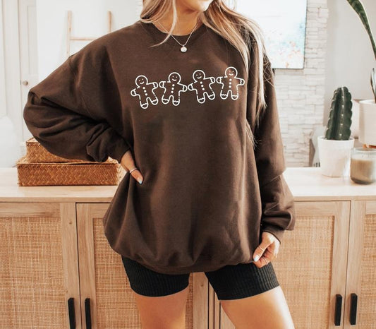 Gingerbread Sweatshirt, Gingerbread Christmas Shirt, Cute Christmas Sweater, Gingerbread Man Shirt, Women Holiday Shirt, Winter Tee, Xmas Christmas Gift Shirt