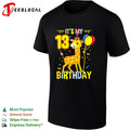 Giraffe wearing party hat holding balloons it’s my 13 birthday shirt