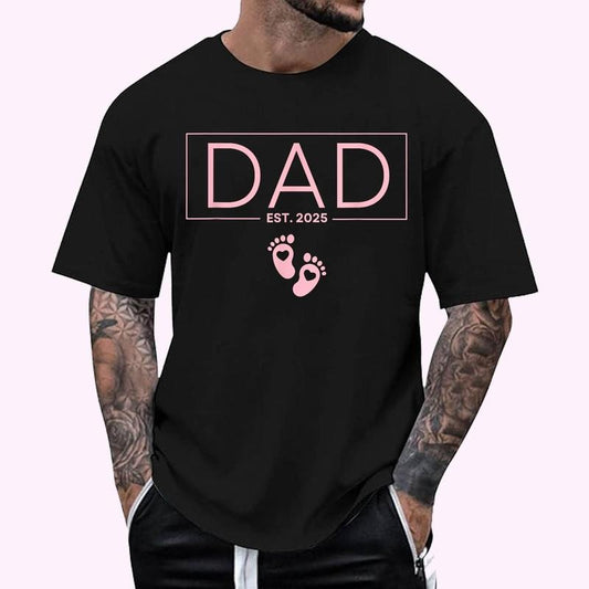 Girl Dad Est 2025 To Be Gifts First Time Girl Dad New Daddy T-Shirt | Unisex Cotton Tee, Top Menswear