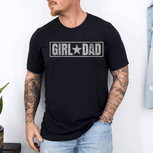 Girls Dad Tee For Men Father's Day Proud Father of Girls T-Shirt | Unisex Cotton Tee, Top Menswear