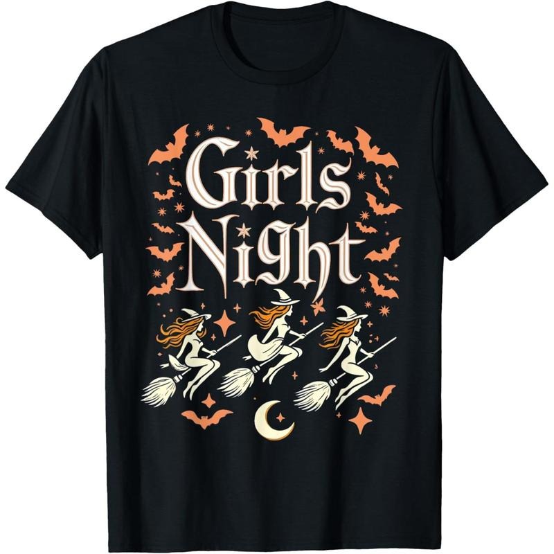 Girls Night Out Witch Halloween Costume Women Girl Funny T-Shirt  made in us