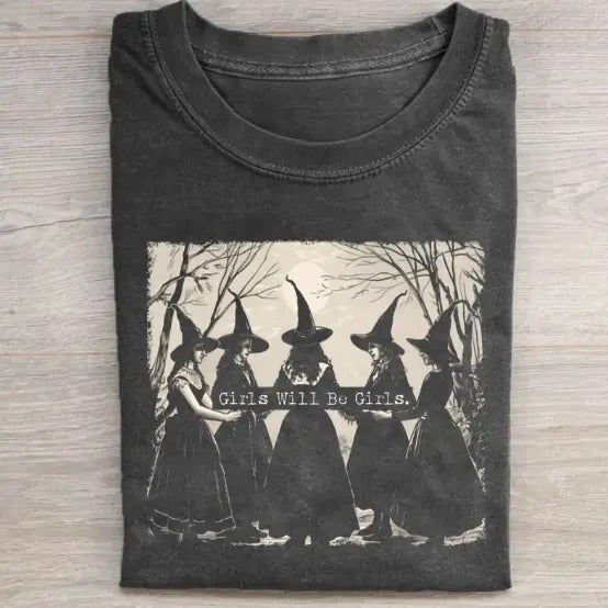 Girls Will Be Girls Witch T-shirt, Horror Movie Shirt, Horror Character, Funny Halloween Shirt, Unisex T-Shirt, Gift For Men Women