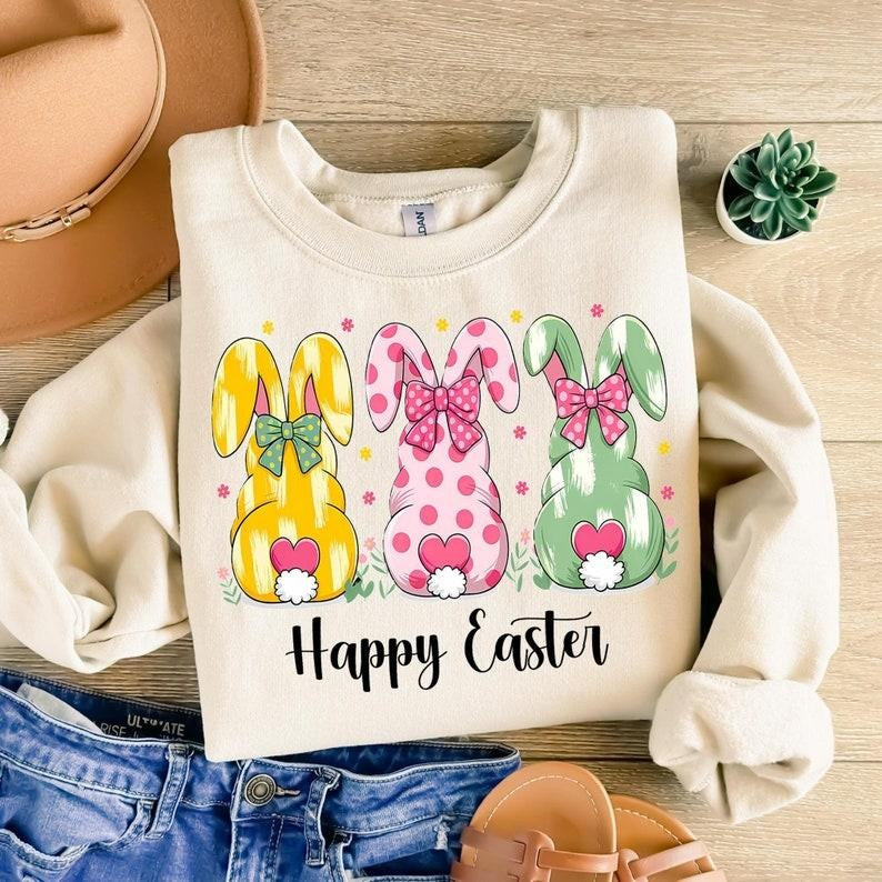 Girly Easter Coquette Sweatshirt Retro Easter Christian Easter Jesus Bible Verse Happy Easter