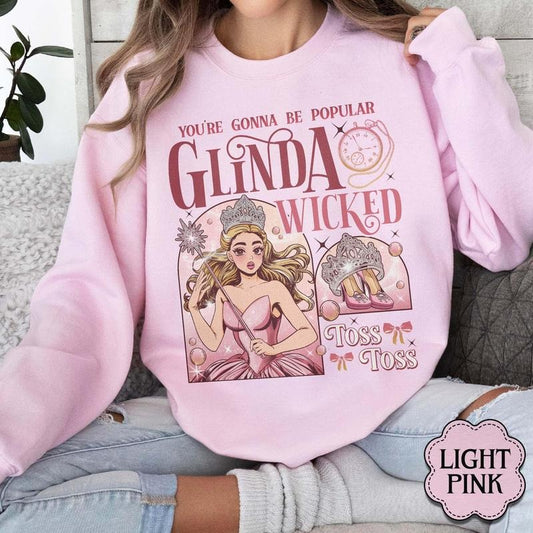 Glinda Wicked Sweatshirt, Elphaba Glinda Wicked Duo Hoodie, Wicked Musical Movie Merch, Defying Gravity, Wicked Change For Good Unisex Soft Comfort Crewneck Pullover Long Sleeves Graphic Fabric Sweater