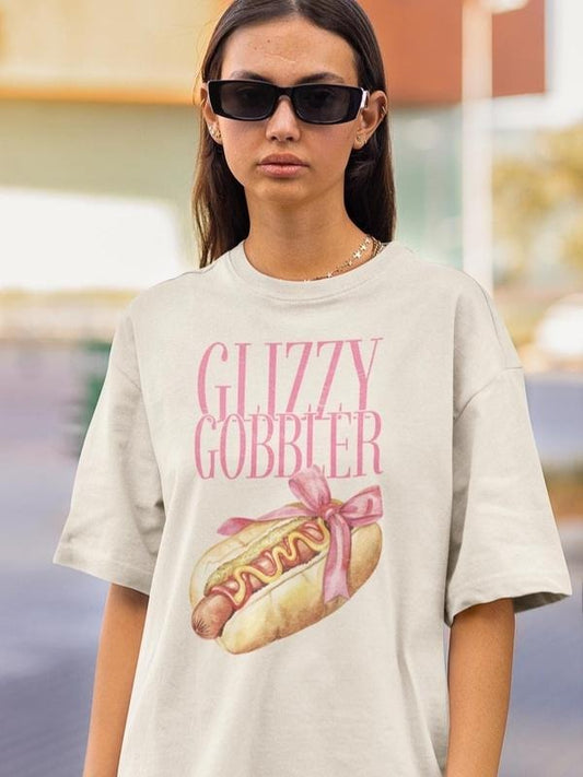 Glizzy Gobbler Coquette Funny Adult Shirt, Dirty Unhinged Shirt, Double Meaning Funny Pun Adult Humor Raunchy Shirt