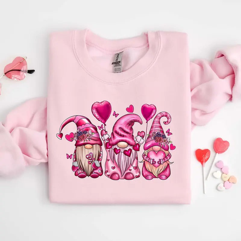 Gnomes Valentines Day Crewneck Sweatshirt, Hoodie, T-shirt | WearSparks.com