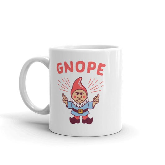 Gnope Mug Funny Nope Little Gnome Wizard Graphic Novelty Coffee Cup -11oz Funny Coffee Mugs Ceramic Printed Drinkware Cup
