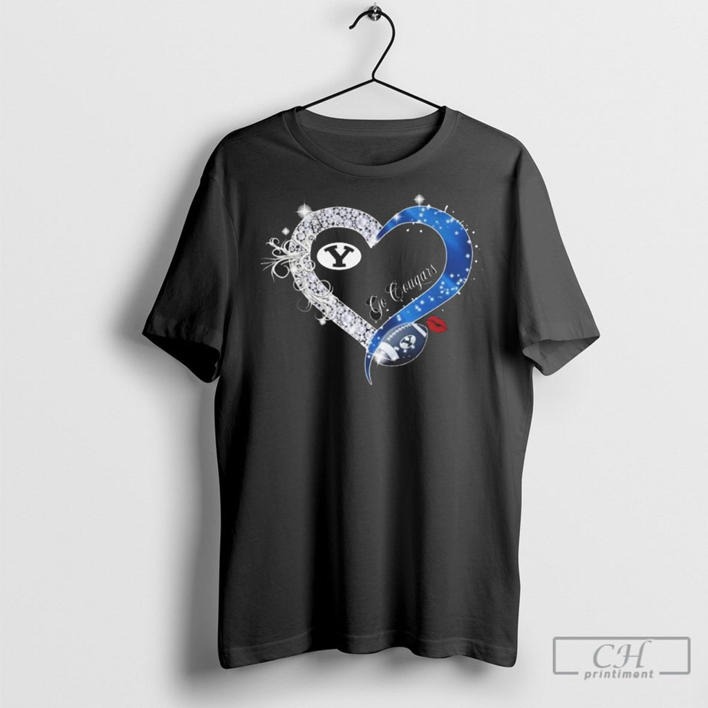 Go Byu Cougars Diamond Heart 2025 Shirt Sweater