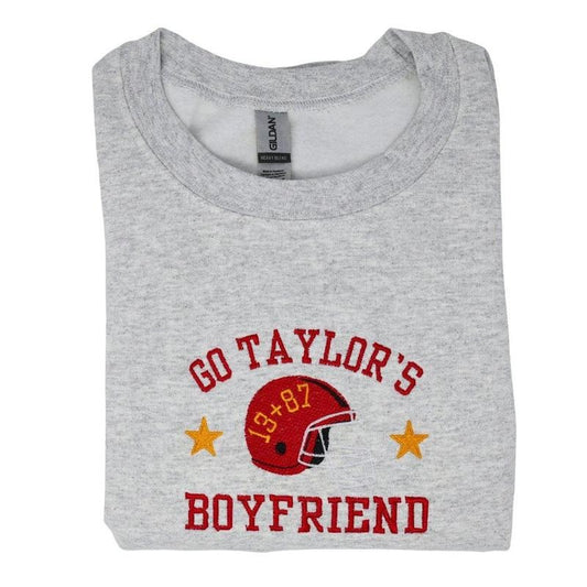 Go Taylor's Boyfriend Embroidered Sweatshirt Fit Womenswear T-Shirts, Hoodie | WearSparks.com