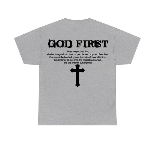 God First Print Short Sleeve T-Shirt Unisex Menswear Hoodie, Sweatshirt | WearSparks.com