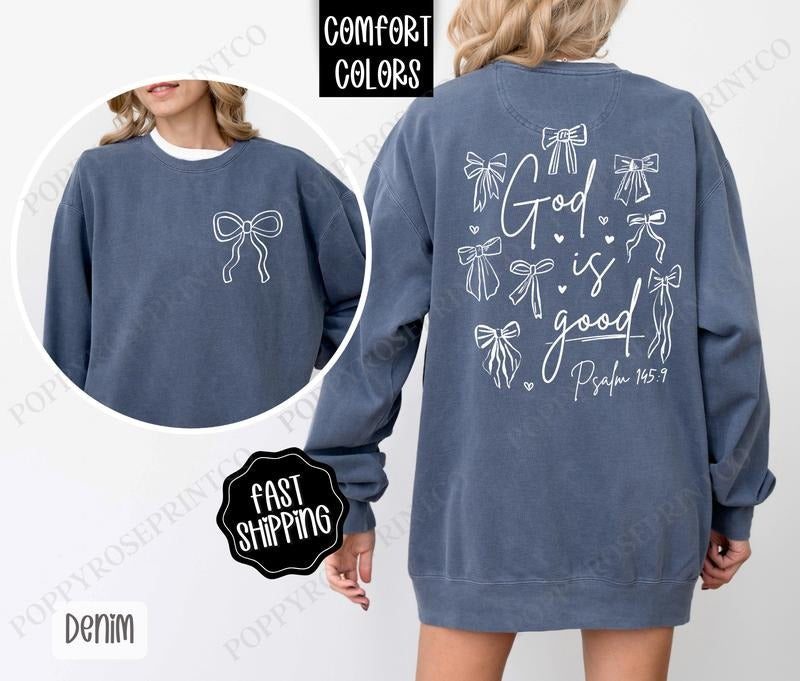 God Is Good Sweatshirt Comfort Colors, Religious Women's Crewneck, Religious Women's Sweater