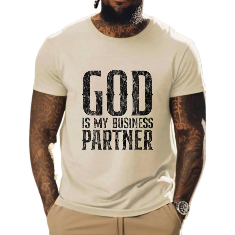 God Is My Business Partner Shirt Casual Style Crew Neck Short Sleeve T-Shirt Tops Trendy for Unisex, Perfect Gift