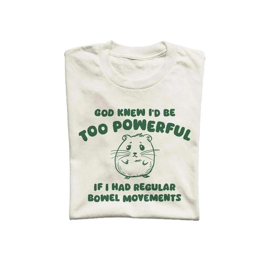 God Knew I'd Be Too Powerful Unisex T Shirt, Vintage Drawing Tee, Weird T-Shirt, Graphic Tee