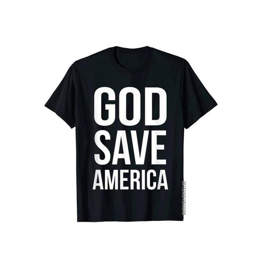 God Save America T-Shirt Tops Shirts Cotton MEN'S T-Shirt Hip Hop Fitness Top Tees Made in USA