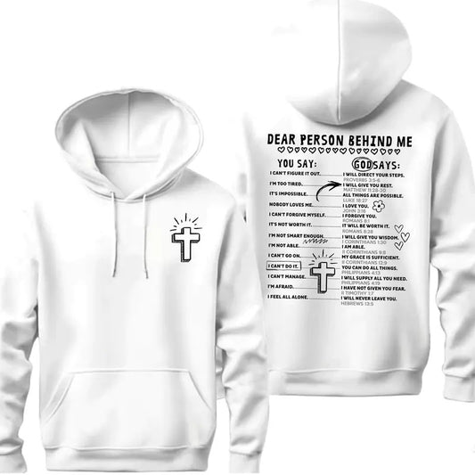 God Says Hoodie Design Shirt, Retro Christian, Bible Affirmations Shirt, Dear Person design, Jesus Doodle Shirt,...