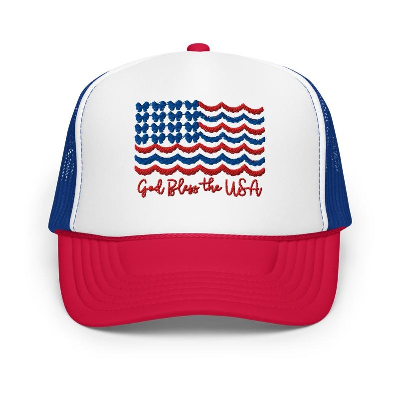 God bless USA  Foam trucker hat