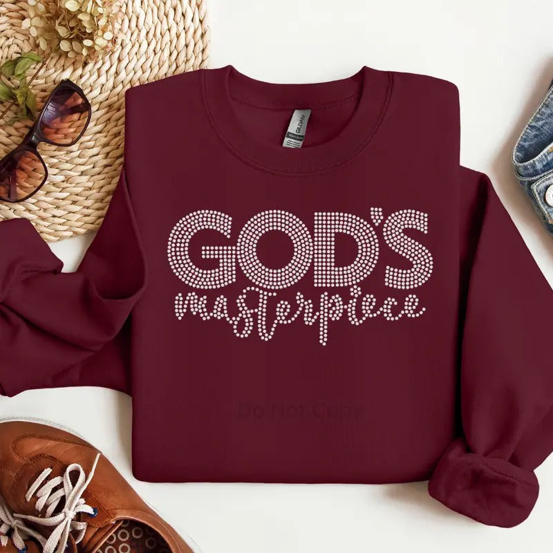 God's Masterpiece Rhinestone Transfer T-Shirts, Hoodie, Sweatshirt | WearSparks.com