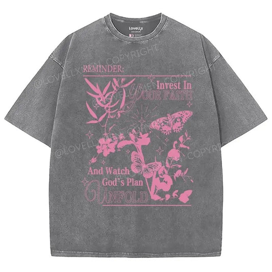 God's Plan Washed T-Shirt, Christian Jesus  t shirts, Vintage 90s Graphic Tee Gift Cotton Top Womenswear Bottom Hoodie,...