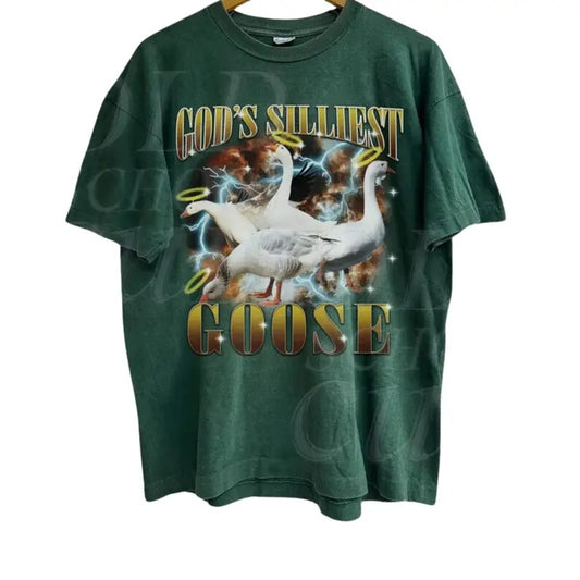 God's Silliest Goose Funny Sarcastic Vintage 90s T-Shirt, Retro 80s Silly Goose Shirt, Funny Retro God Shirt, Unisex Adult Gag Tee, Tee Menswear Top Underwear Streetwear