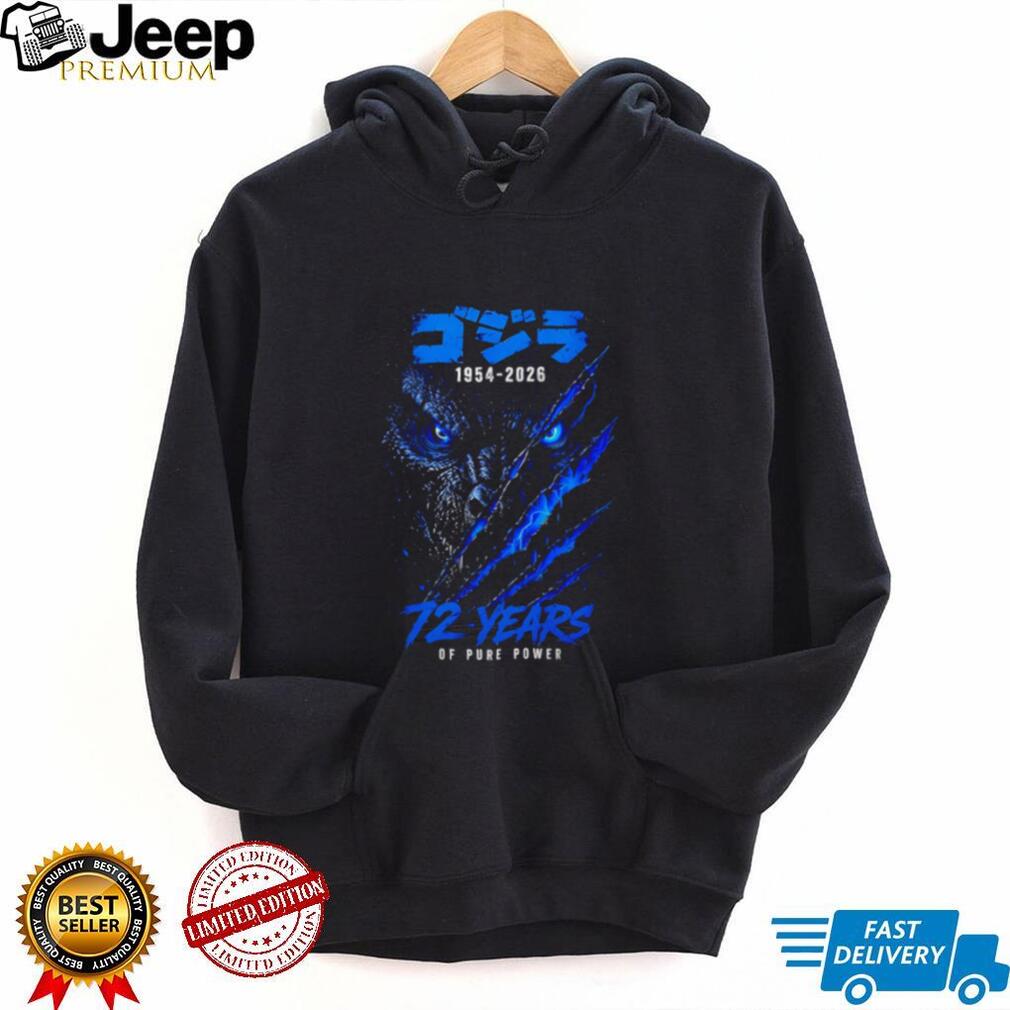 Godzilla 1954 2026 71 years of pure power claw mark illustrated shirt