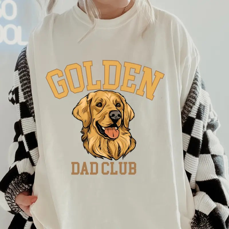 Golden Dad Club Shirt ~ Unisex Apparel Relaxed Fit Printed In The USA Clothing Womenswear Casual Comfort Cotton Top Athletic Boho Chicbrown chihuahua
