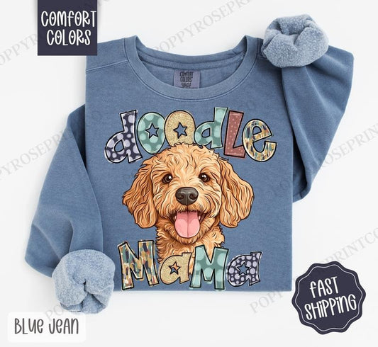 Golden Doodle Comfort Colors Sweatshirt, Women's Crewneck, Cute Dog Mom Women's Sweater