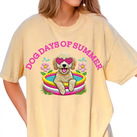 Golden Doodle Dog Days of Summer Shirt ~ Unisex Apparel Relaxed Fit Printed In The USA Clothing Womenswear Casual Comfort Cotton Top Athletic Boho Chic