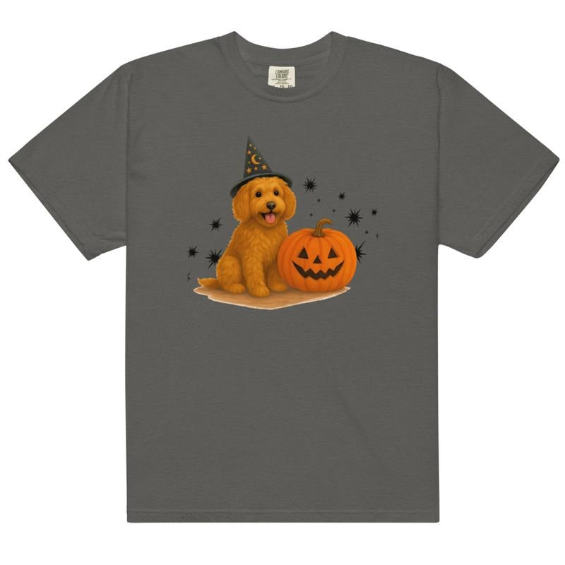 Golden Doodle Halloween Witchy Dogs Shirt ~ Unisex Apparel Relaxed Fit Printed In The USA Clothing Womenswear Casual Comfort Cotton Top Athletic Boho Chi