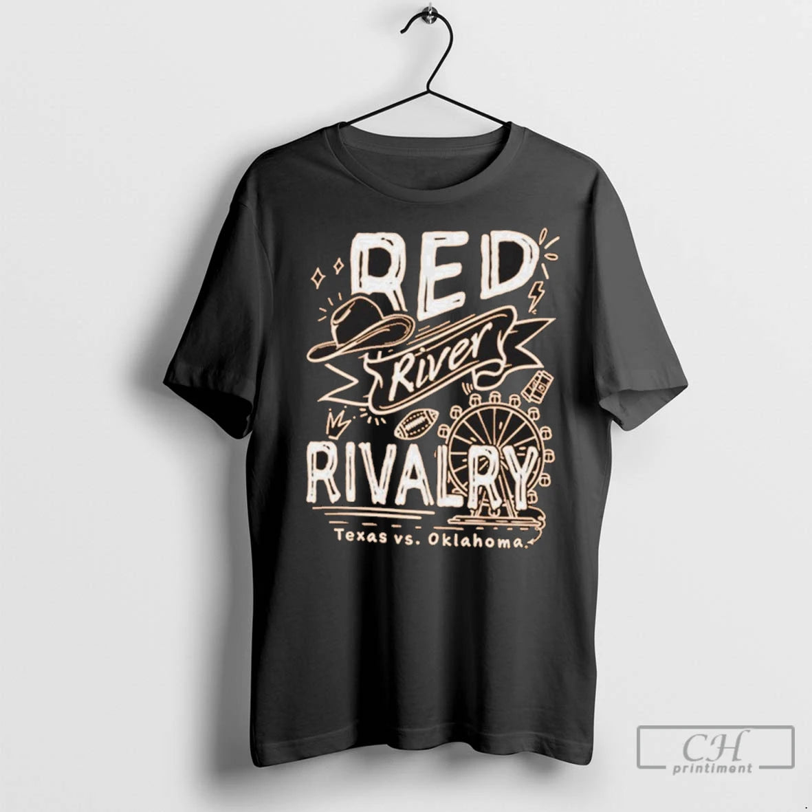 Golden Hat Red River Rivalry 2025 Texas Longhorns Vs Oklahoma Sooners T Shirts