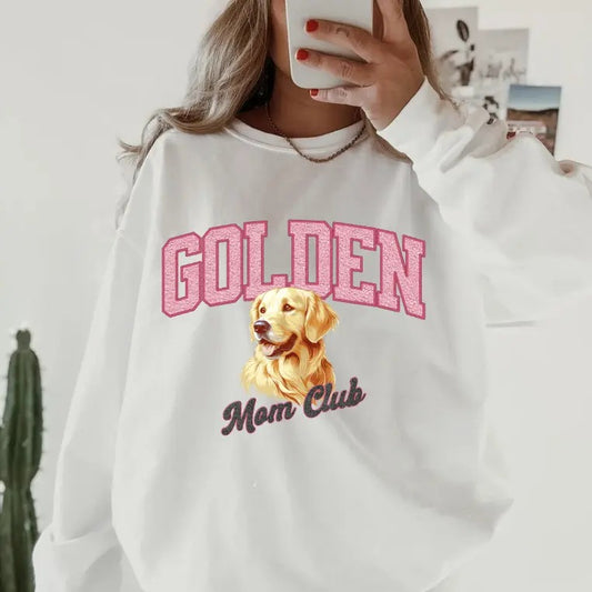 Golden Mom club Sweatshirt ~ Sweatshirt Unisex Apparel Relaxed Fit Printed in the USA Clothing Womenswear Casual and Comfortable