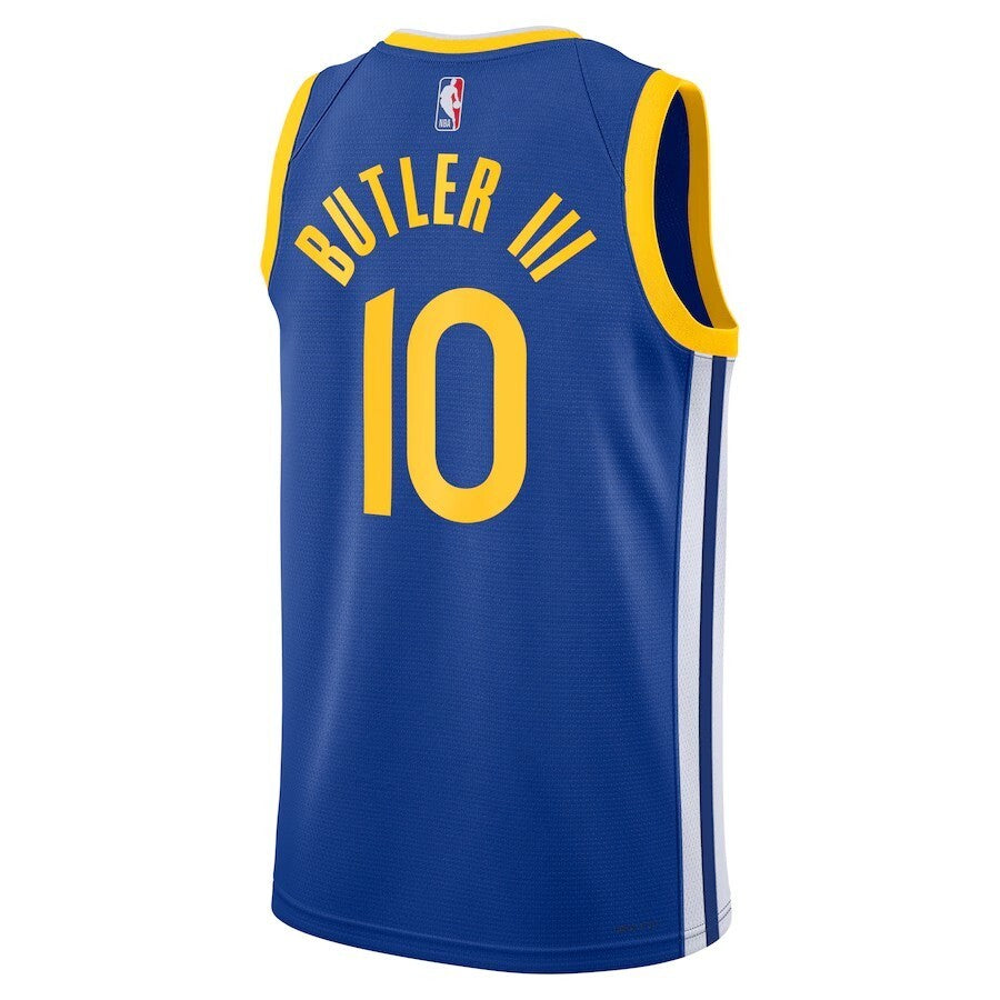 Golden State Warriors #10 Jimmy Butler III Royal Badged Swingman Jersey - Icon Edition Style 1