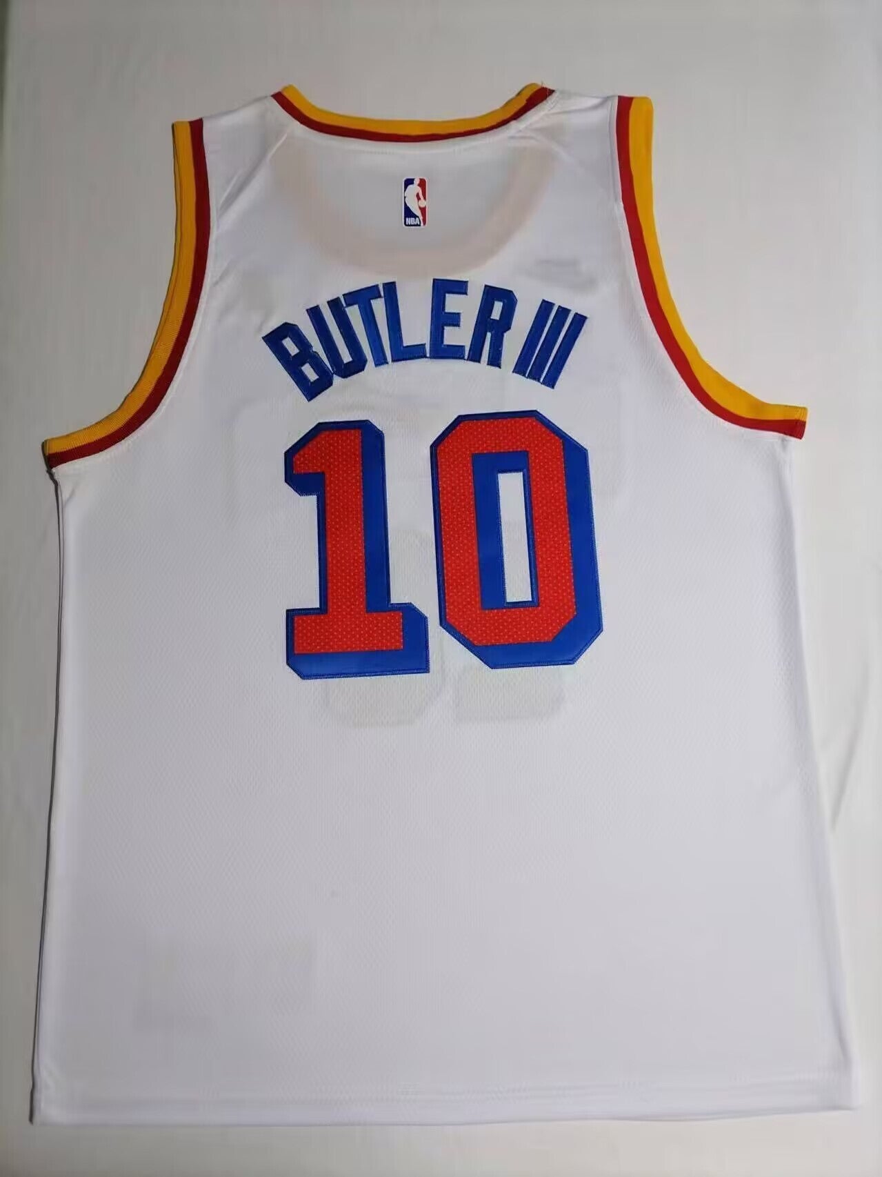 Golden State Warriors #10 Jimmy Butler Warriors 10 Retro White Style 1