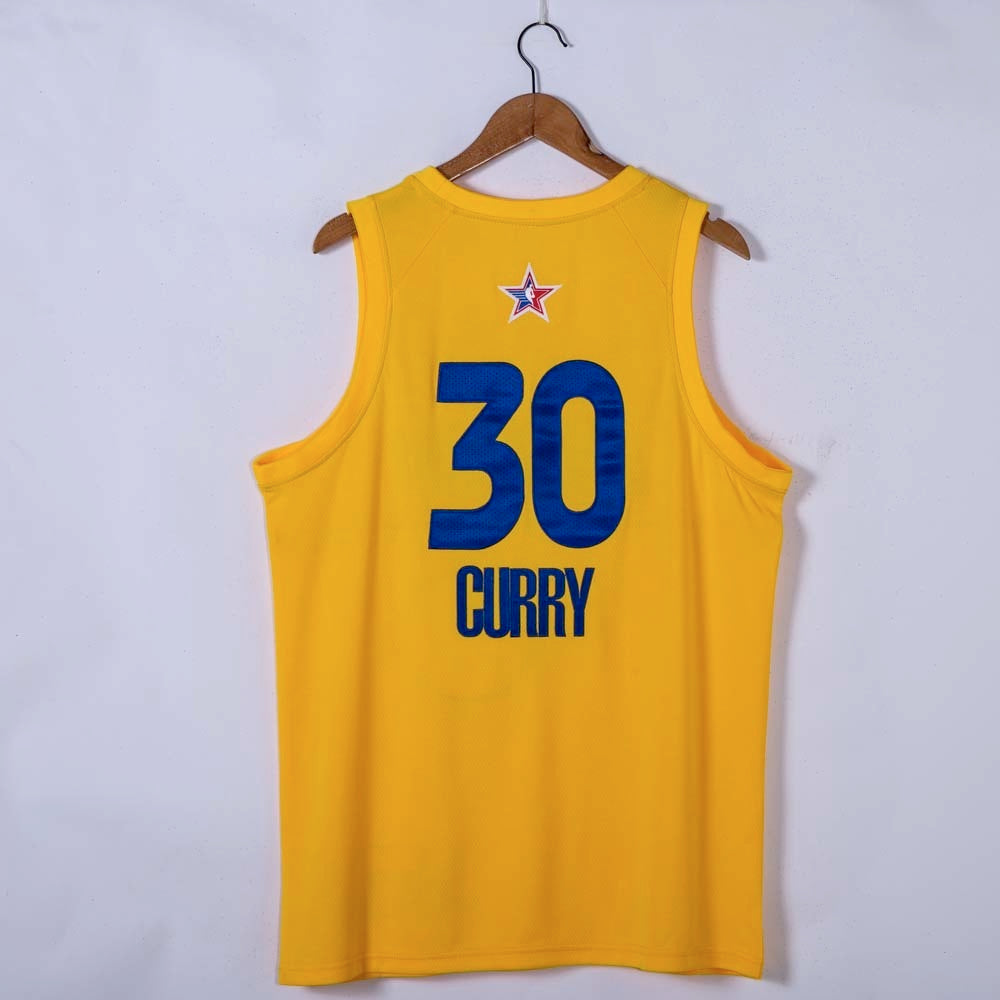 Golden State Warriors #30 Stephen Curry 2021 All-Star 30 # Yellow Style 1