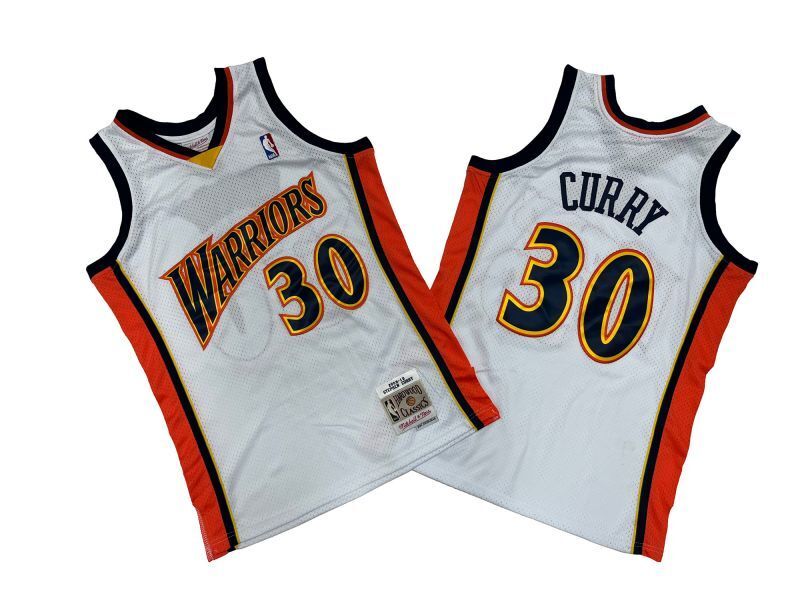 Golden State Warriors #30 Stephen Curry Warriors 30 # White 09-10 Season Mitchell Retro Jersey --. Curry Style 1