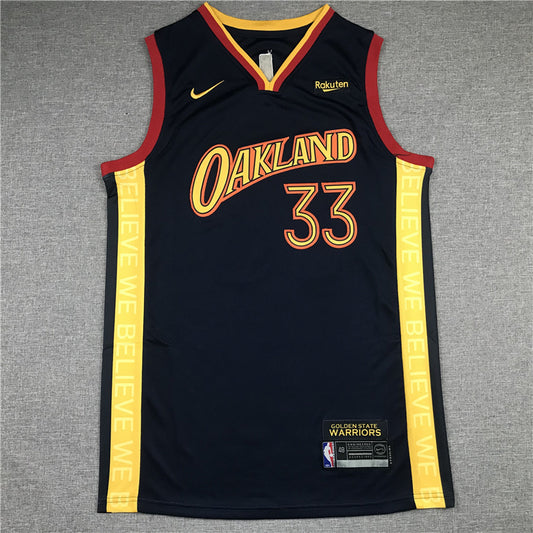 Golden State Warriors #33 James Wiseman 21 Warriors 33 New Navy City Edition Style 2