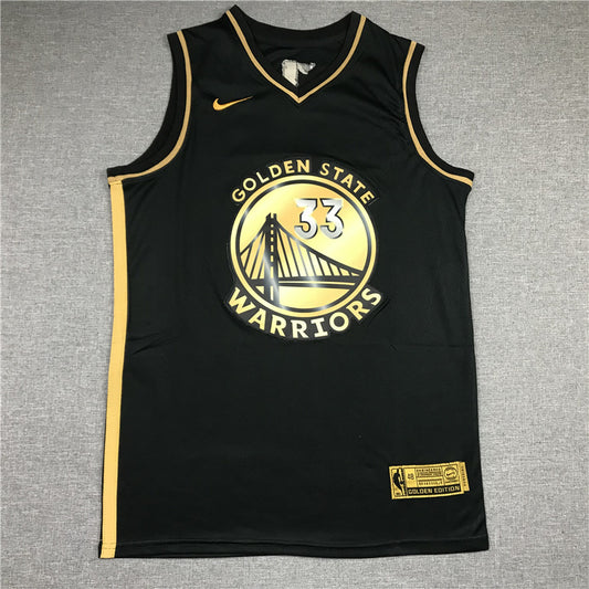 Golden State Warriors #33 Wiseman New Warriors 33 Black Gold Style 2