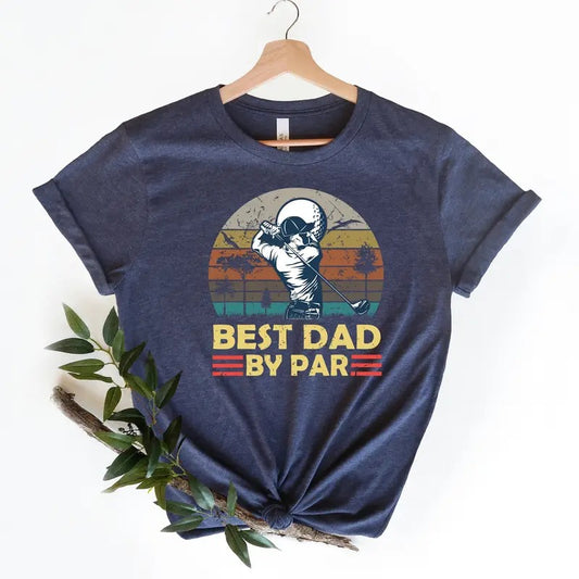 Golf Dad Shirt Best Dad By Par Vintage Sunset Shirt Humor Father's Day Shirt Gift Father Gift Idea For Cool Golfer New...